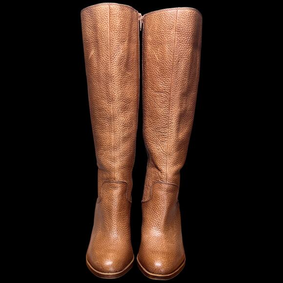 LUCKY BRAND Espositoh Women 8M Honey Pebbled Br own Leather Knee High Boots Ride - Picture 9 of 16